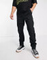 Topman skinny multi pocket cargo trousers in black