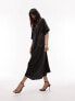 Topshop chuck on midi shirt dress in black