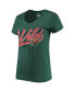 Women's Green Minnesota Wild Script Sweep Ultra Rival V-Neck T-shirt