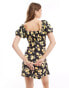 Miss Selfridge babydoll mini dress in lemon print