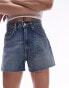 Topshop denim comfort stretch shorts in bleach