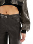 ONLY faux leather wide fit trouser in washed black