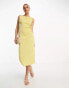 Vero Moda abstract midi dress in lime