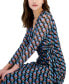 Women's Printed Faux-Wrap Midi Dress