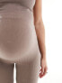 Mamalicious Maternity over the bump seamless ribbed legging co-ord in taupe