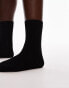 Topshop slinky ribbed socks in black