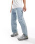 Pull&Bear carpenter cargo jeans in light blue