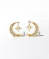 Crystal Stargazer Moon Earrings