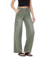 Women's High Rise Utility Cargo Wide Leg Jeans