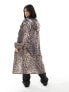 ASOS DESIGN Curve long raincoat in animal print