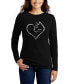 Women's Cat Heart Word Art Long Sleeve T-shirt