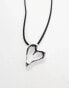 Monki heart pendant necklace in black