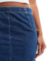 Calvin Klein Jeans mid rise a line darted mini skirt in mid wash