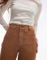 Mango suede flare trousers in brown