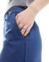 Object wide leg trousers in dark denim blue