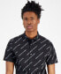 Men's Stretch Short Sleeve Button-Front Logo Print Shirt, Created for Macy's