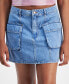 Juniors' Cotton Denim Cargo Miniskirt