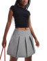 ASOS DESIGN tailored pleated mini skirt in grey