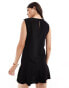 ASOS DESIGN sleeveless mini dress with pleated skirt in black