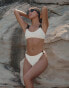 4th & Reckless x Luana Barron contrast strap bikini bottom in cream