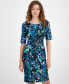 Petite Printed Faux-Wrap Sheath Dress