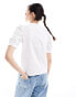 Vero Moda t-shirt with puff sleeves in white