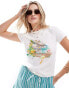 ASOS DESIGN baby tee with embellished portofino graphic in white