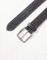 Levi's Loire leather belt with silver logo buckle in black