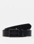 ASOS DESIGN smart faux leather belt with black buckle in black faux croc