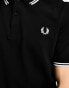 Fred Perry twin tipped logo polo in black