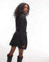 Topshop tie side mini shirt dress in black