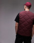 ARKET quilted gilet with zip front in burgundy