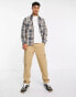 Only & Sons flannel overshirt in grey check