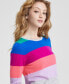 Women's 100% Cashmere Striped Crewneck Sweater, Regular & Petites, Created for Macy's