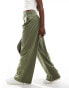 Levi's pleated wide leg twill trouser in mid green