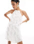 Pretty Lavish Hen open back ruffle mini dress in ivory