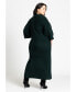 Plus Size Funnel Neck Wide Sleeve Midi Dress