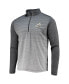 Men's Black, Heathered Gray New Orleans Saints Throwback Cycle Quarter-Zip Jacket