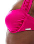 Free Society ruched underwire bikini top in jazz pink