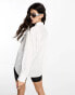 ASOS Weekend Collective Oversized shirt with embroidered circle logo in white