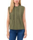 Women's Pleat-Detail Pintuck Cap-Sleeve Blouse