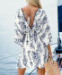 Women's Romantic Floral Dolman Sleeve Mini Beach Dress