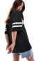 ASOS DESIGN airtex football jersey top with boston graphic in black