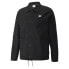 Puma Downtown Coach Button Down Jacket Mens Black Casual Athletic Outerwear 5339