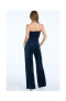 Women's Classic Velour Smocked Sleeveless Jumpsuit