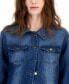 Juniors' Long-Sleeve Denim Trucker Jacket