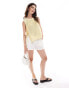 ASOS DESIGN knitted split side tank top in lemon