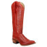 Justin Boots Whitley Embroidered 15 Inch Square Toe Cowboy Womens Red Casual Bo