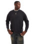 Pull&Bear ribbed acid washed jumper in charcoal grey