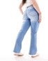 ONLY Curve Sally high waisted flared jeans in bleached light blue